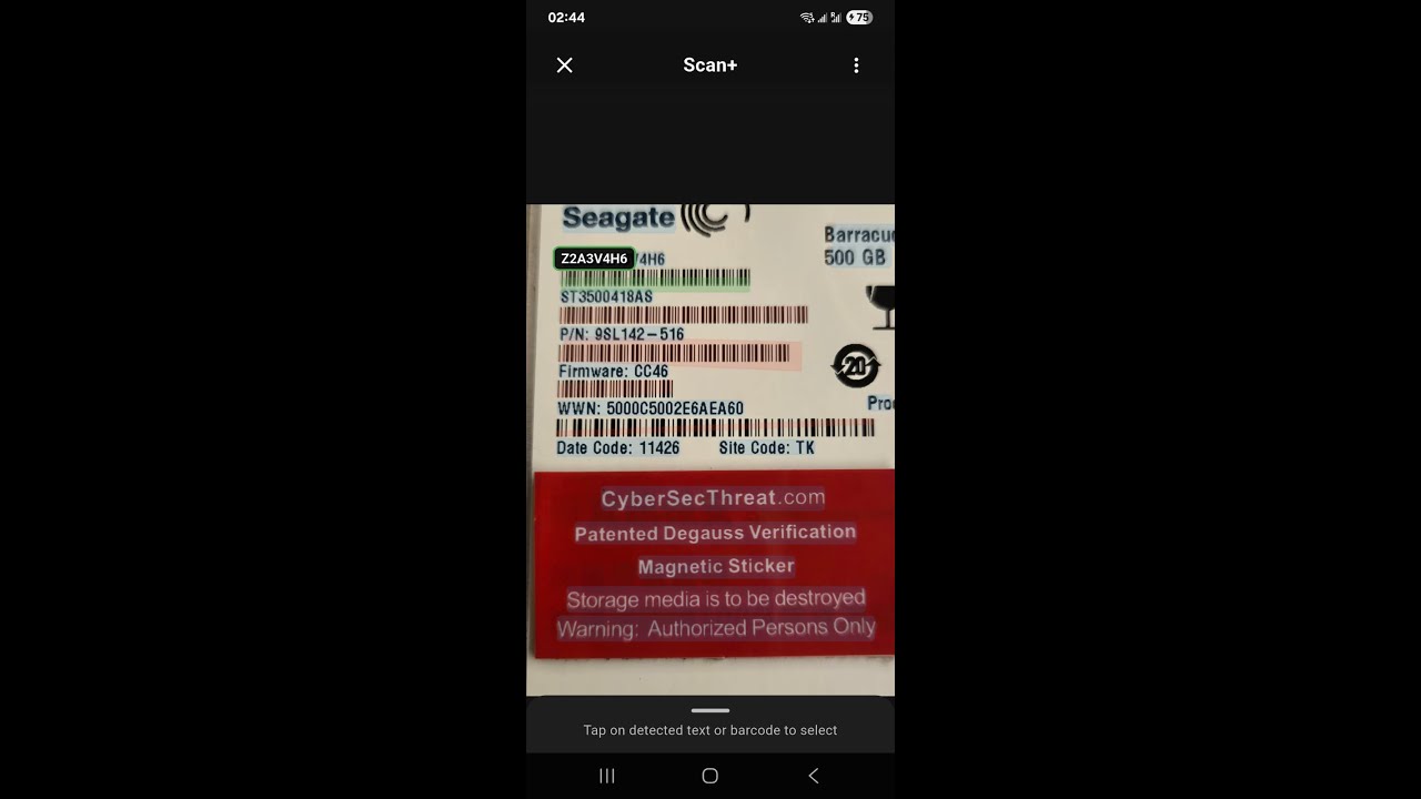 S/N Scanner - OCR & Barcode